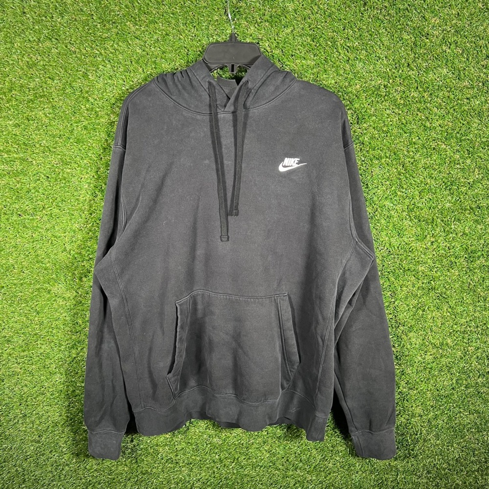Nike Sportswear Club Fleece Hoodie Black Tall‎ Mens Size L